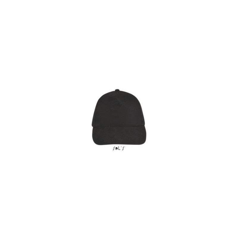 Casquette 5 panneaux en coton brossé léger, visière préformée, scratch, 180 g/m²