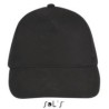 Casquette 5 panneaux en coton brossé léger, visière préformée, scratch, 180 g/m²