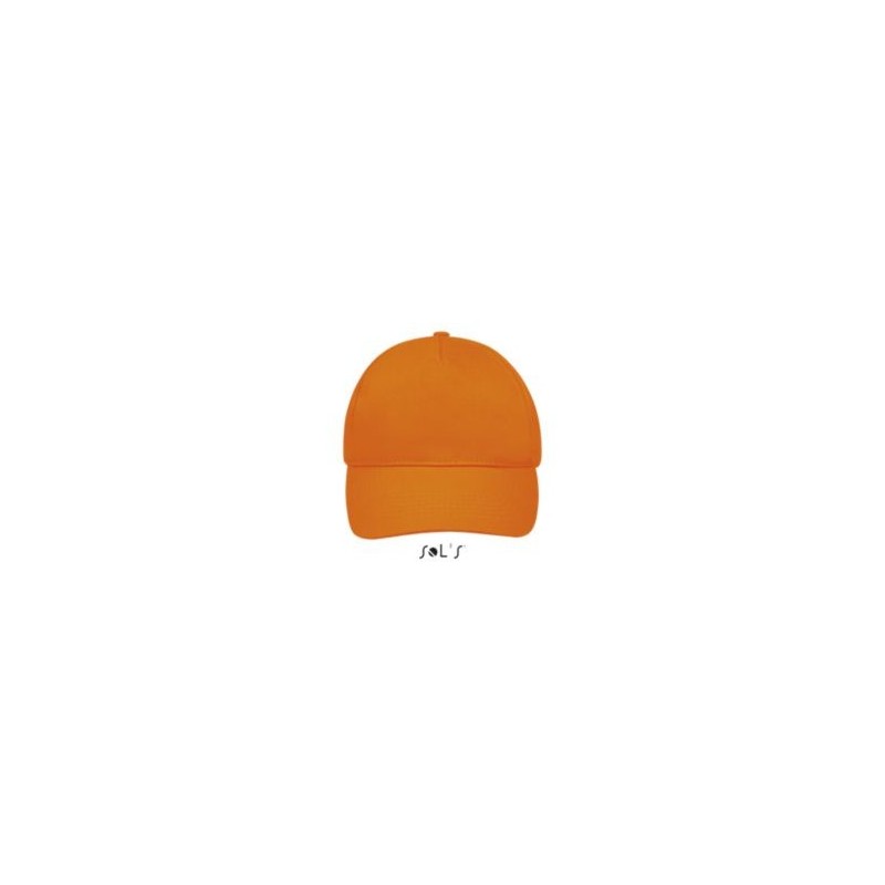 Casquette 5 panneaux en coton brossé léger, visière préformée, scratch, 180 g/m²