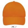 Casquette 5 panneaux en coton brossé léger, visière préformée, scratch, 180 g/m²