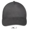 Casquette 5 panneaux en coton brossé léger, visière préformée, scratch, 180 g/m²