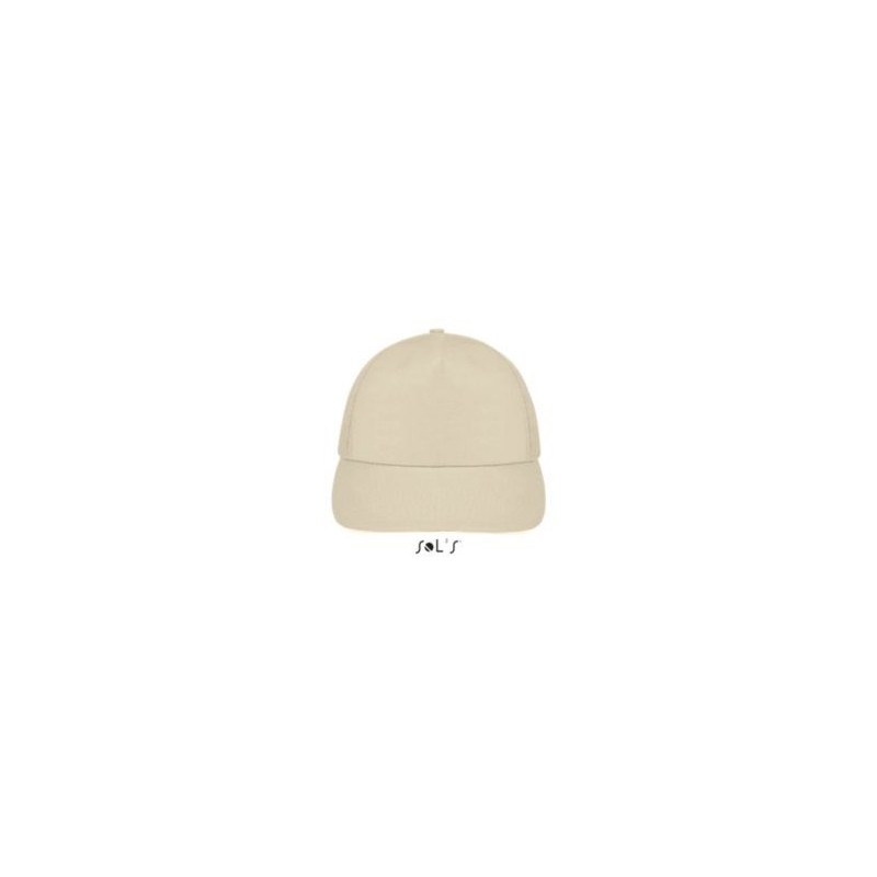 Casquette 5 panneaux en coton brossé léger, visière préformée, scratch, 180 g/m²