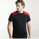 T-shirt manches courtes aux couleurs combinées en polycoton, 160 g/m²