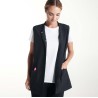 Blouse femme sans manches col mao, 2 poches plaquées, 130 g/m²