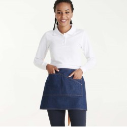 Tablier court jean en coton avec 4 poches, 250 g/m²