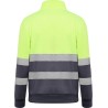 Sweat-shirt haute visibilité col montant zippé, 2 bandes réfléchissantes, 280 g/m²