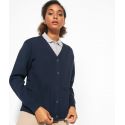 Gilet col V pour femme en tricot doux, 2 poches, 340 g/m²