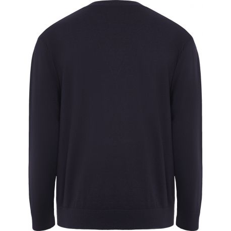 Gilet col V pour homme en tricot doux, 2 poches, 340 g/m²