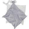 Doudou plat, couverture pour bébé, tête d'animal à l'angle de la couverture