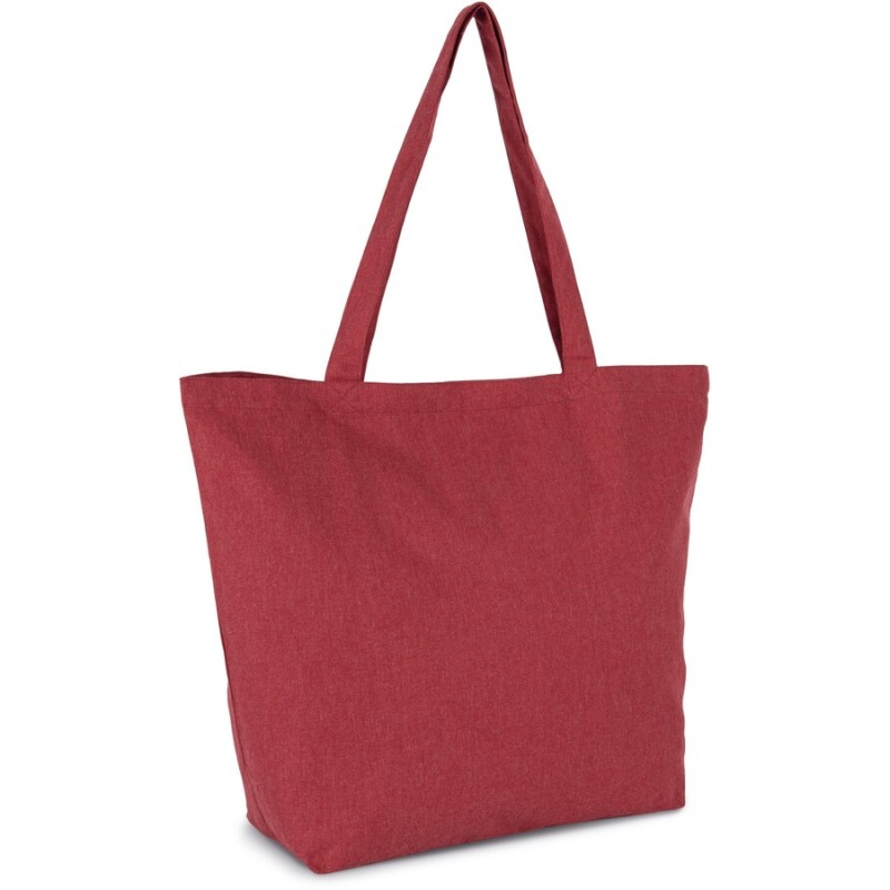 Grand sac cabas K-loop durable avec soufflet en coton recyclé et polyester recyclé, 285 g/m²