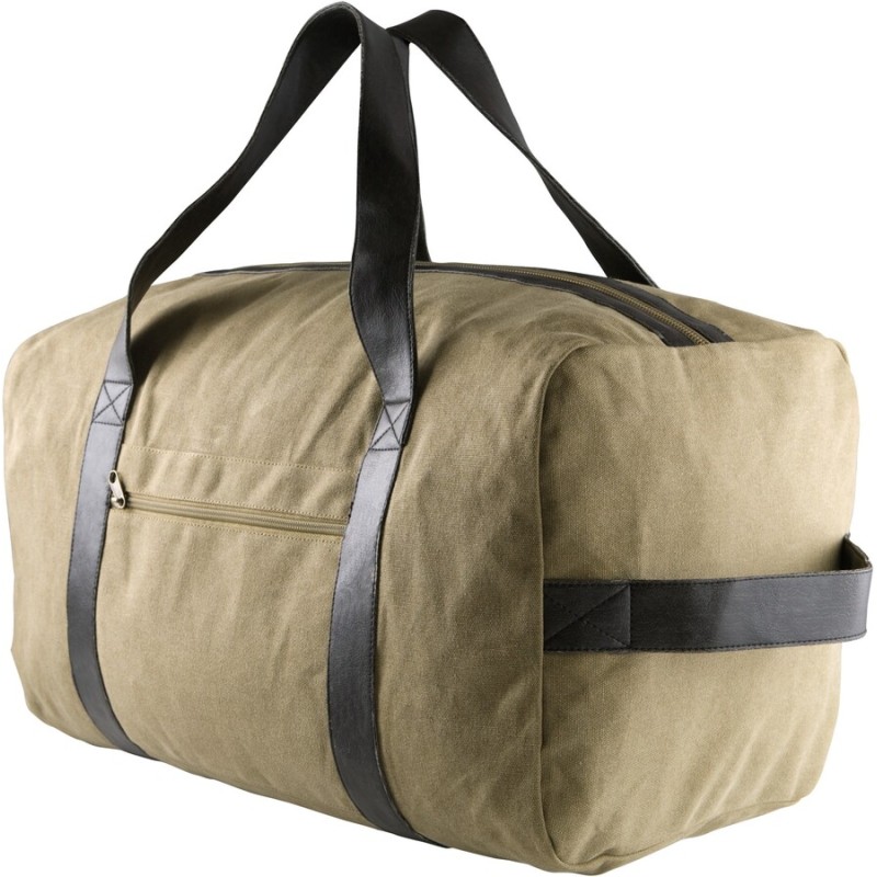 Sac de voyage vintage en coton canvas délavé, 340 g/m²