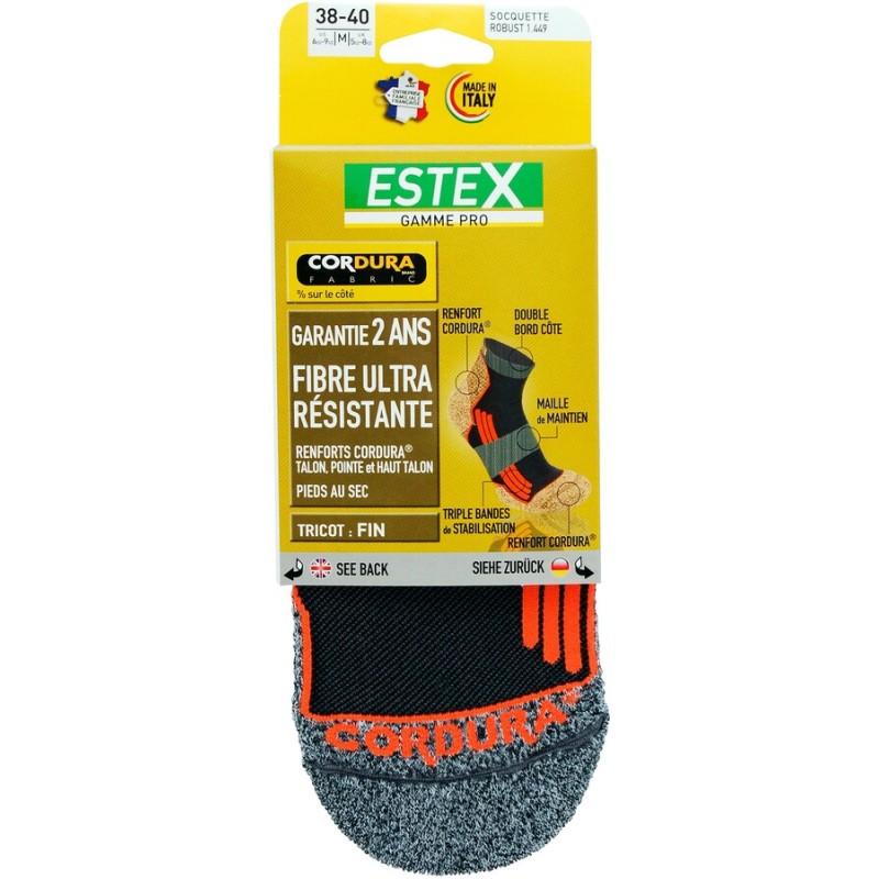 Socquettes robutes avec renforts Cordura pour plus de durabilité