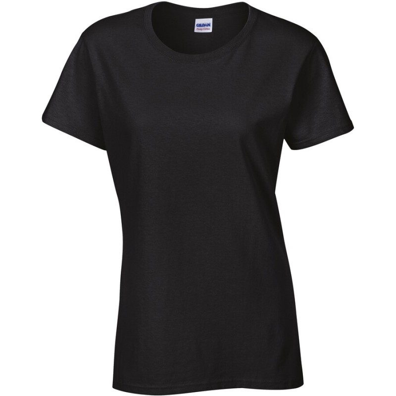 Tee-shirt femme col rond en coton jersey, HEAVY cotton, coupe cintrée, 185 g/m²