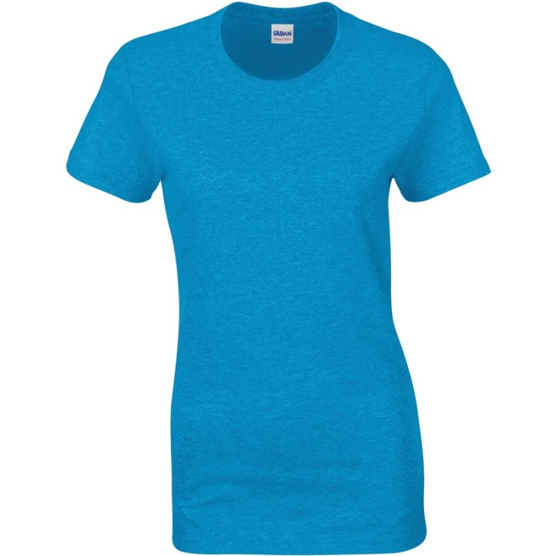 Tee-shirt femme col rond en coton jersey, HEAVY cotton, coupe cintrée, 185 g/m²
