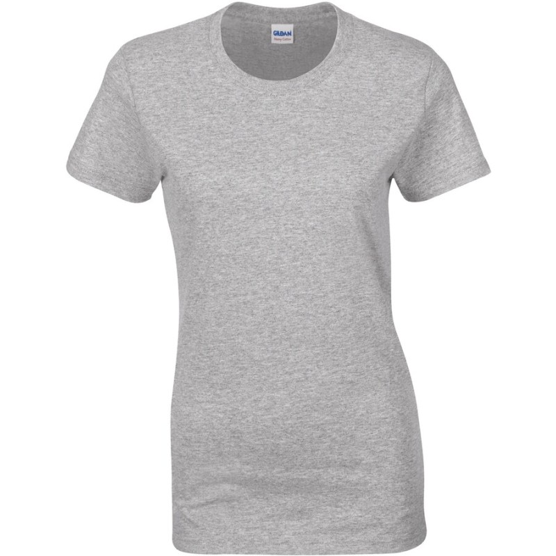 Tee-shirt femme col rond en coton jersey, HEAVY cotton, coupe cintrée, 185 g/m²