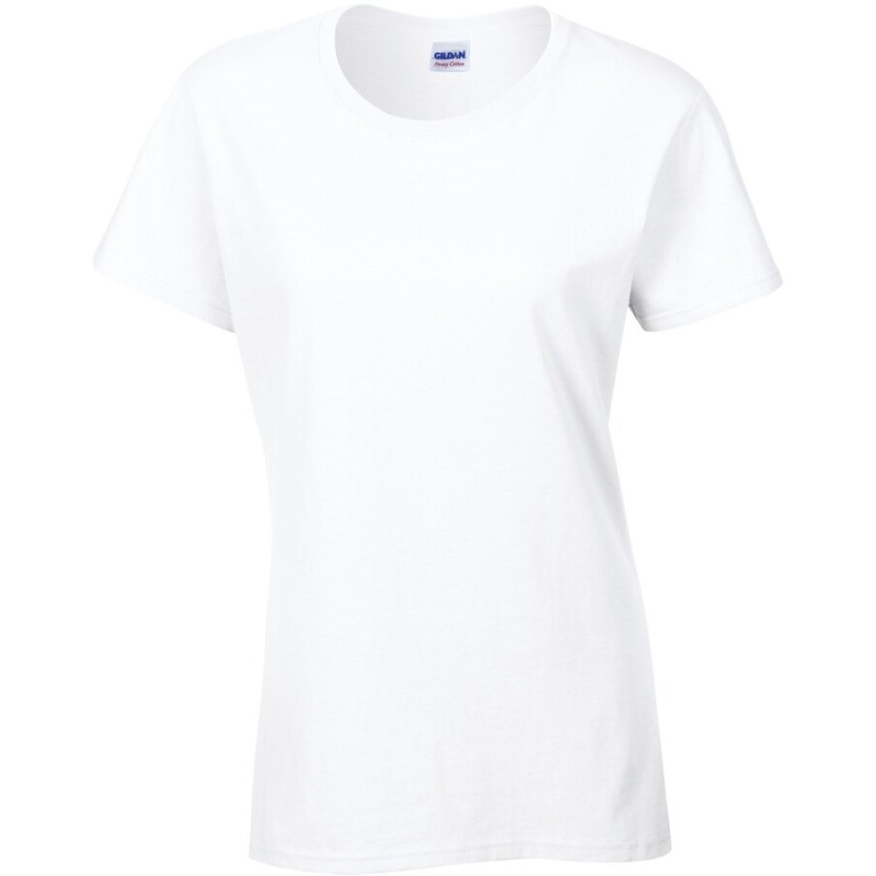 Tee-shirt femme col rond en coton jersey, HEAVY cotton, coupe cintrée, 185 g/m²