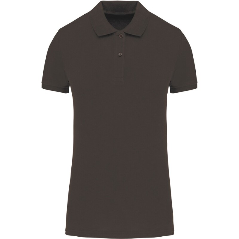 Polo femme en coton biologique piqué NO LABEL, 180 g/m²