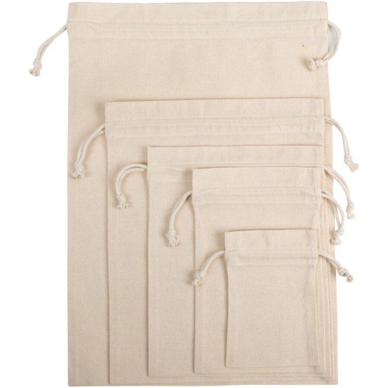 Sac de rangement fourre-tout à double cordelettes en coton OEKO-TEX, 130 g/m²