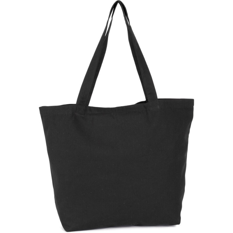 Grand sac cabas K-loop durable avec soufflet en coton recyclé et polyester recyclé, 285 g/m²