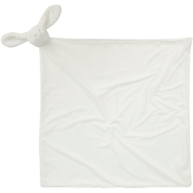Doudou plat, couverture pour bébé, tête d'animal à l'angle de la couverture