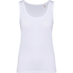 Débardeur décolleté femme en coton bio parfaitement lisse "No Label", 155 g/m²