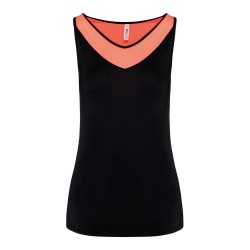 Débardeur de padel bicolore femme qui épouse parfaitement le corps, 210 g/m²