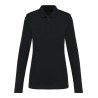 Polo femme Supima manches longues de qualité supérieure, coupe droite, 230 g/m²