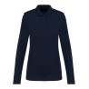 Polo femme Supima manches longues de qualité supérieure, coupe droite, 230 g/m²