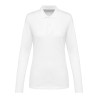 Polo femme Supima manches longues de qualité supérieure, coupe droite, 230 g/m²