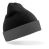 Bonnet en polyester recyclé doux avec rabat contrasté, double épaisseur, 340 g/m²