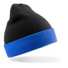 Bonnet en polyester recyclé doux avec rabat contrasté, double épaisseur, 340 g/m²