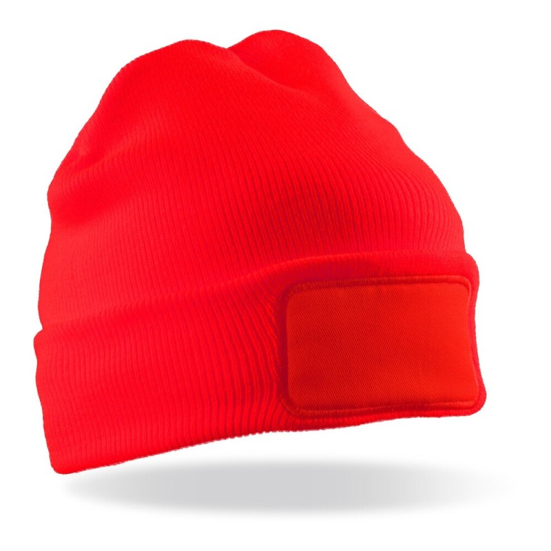 Bonnet Thinsulate recyclé doublé, rabat large avec zone de marquage en coton, 340 g/m²