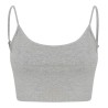 Top femme court écoresponsable, bretelles spaghetti ajustables, 200 g/m²