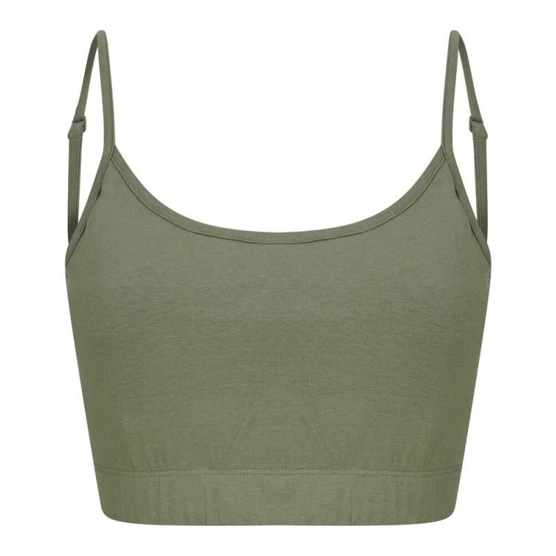 Top femme court écoresponsable, bretelles spaghetti ajustables, 200 g/m²