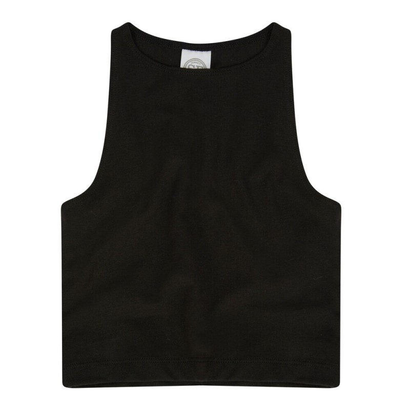 Débardeur enfant court cropped-top, dos et avant style nageur, 190 g/m²