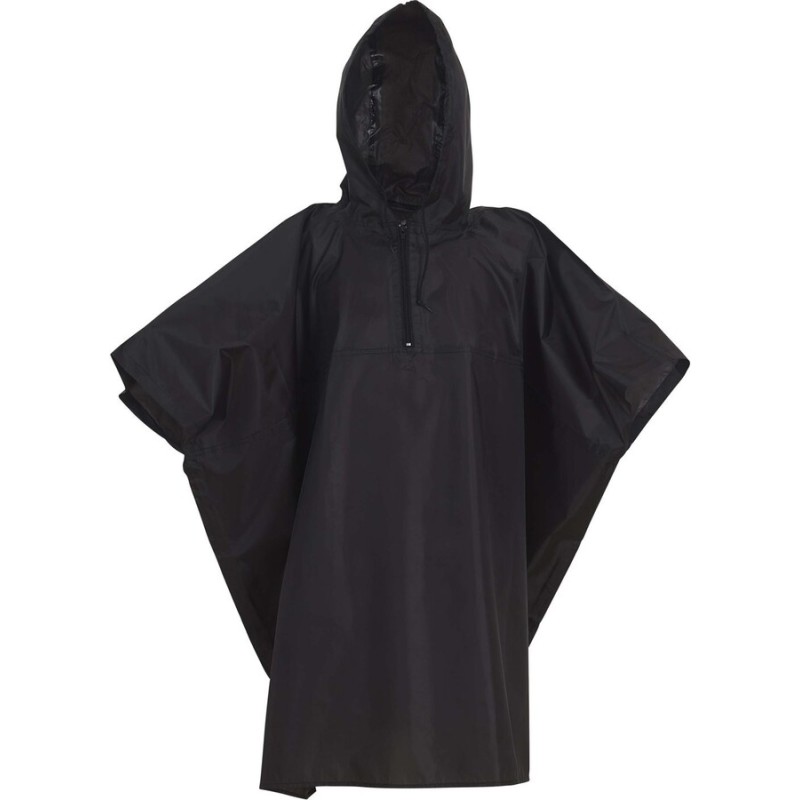 Poncho enfant léger et déperlant col zippé avec grande capuche, 190 g/m²