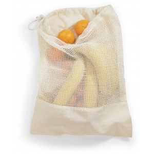 Pochon sac filet en coton biologique, 1 cordon de serrage, 140 g/m²