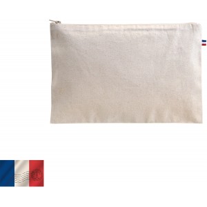 Trousse française en coton bio, format 20 x 13 cm, 280 g/m²