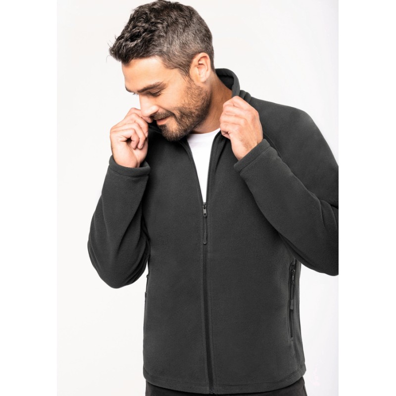 Veste micropolaire zippée lourde, manches raglan, 350 g/m²