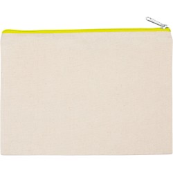 Pochette en coton avec fermeture éclair contrastée, 310 g/m²