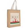 Sac shopping avec motifs de Noël en toile de jute, 330 g/m²
