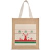 Sac shopping avec motifs de Noël en toile de jute, 330 g/m²