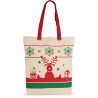 Sac shopping avec motifs de Noël en coton, 220 g/m²
