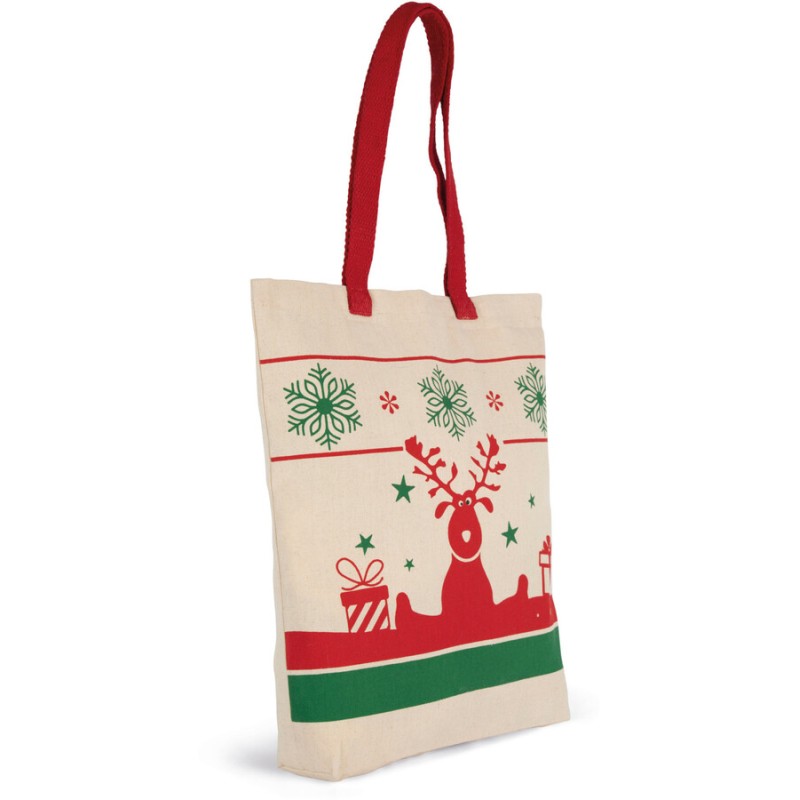 Sac shopping avec motifs de Noël en coton, 220 g/m²