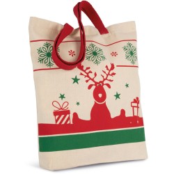 Sac shopping avec motifs de Noël en coton, 220 g/m²