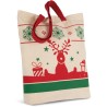 Sac shopping avec motifs de Noël en coton, 220 g/m²