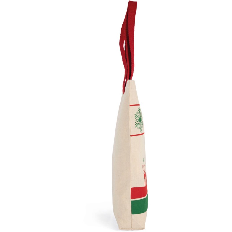 Sac shopping avec motifs de Noël en coton, 220 g/m²