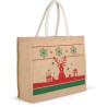 Sac cabas avec motifs de Noël en toile de jute, 350 g/m²