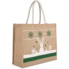 Sac cabas avec motifs de Noël en toile de jute, 350 g/m²