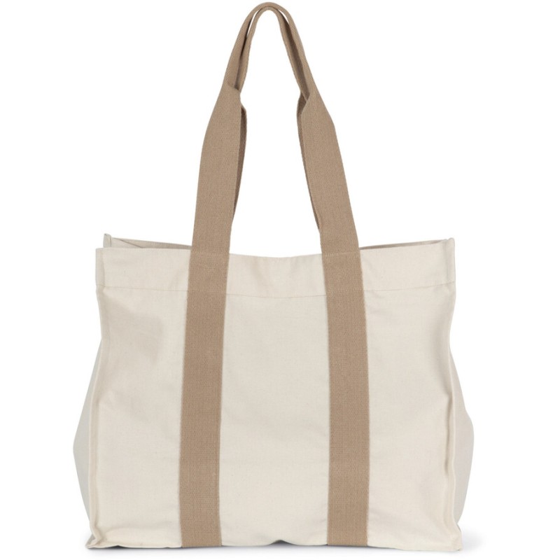 Grand sac à soufflet en matières recyclées, fermeture magnétique et poche intérieure, 285 g/m²